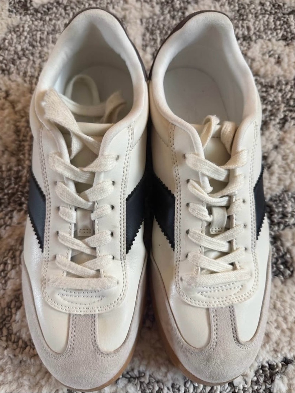 Target Cream and Black Retro Trainer Sneakers
